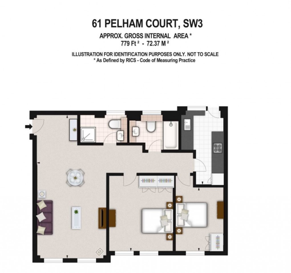 Floorplan for Pelham Court, Elmers End