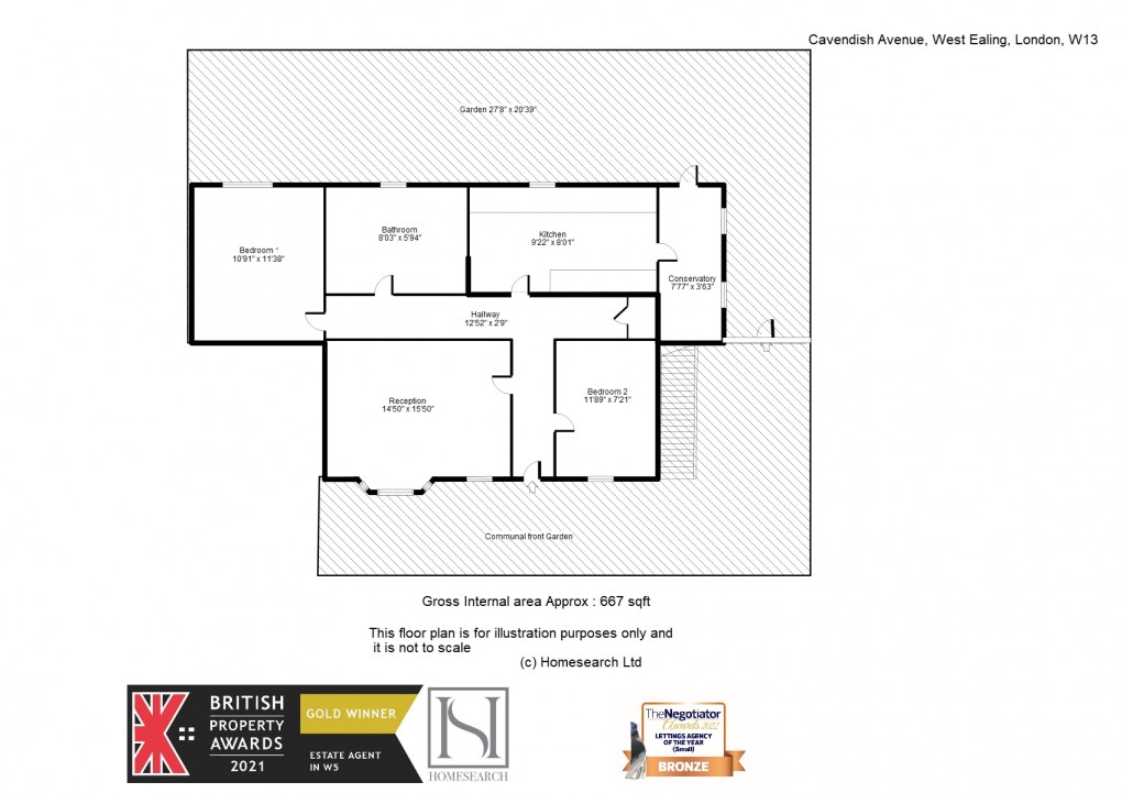 Floorplan for Cavendish Avenue, West Ealing