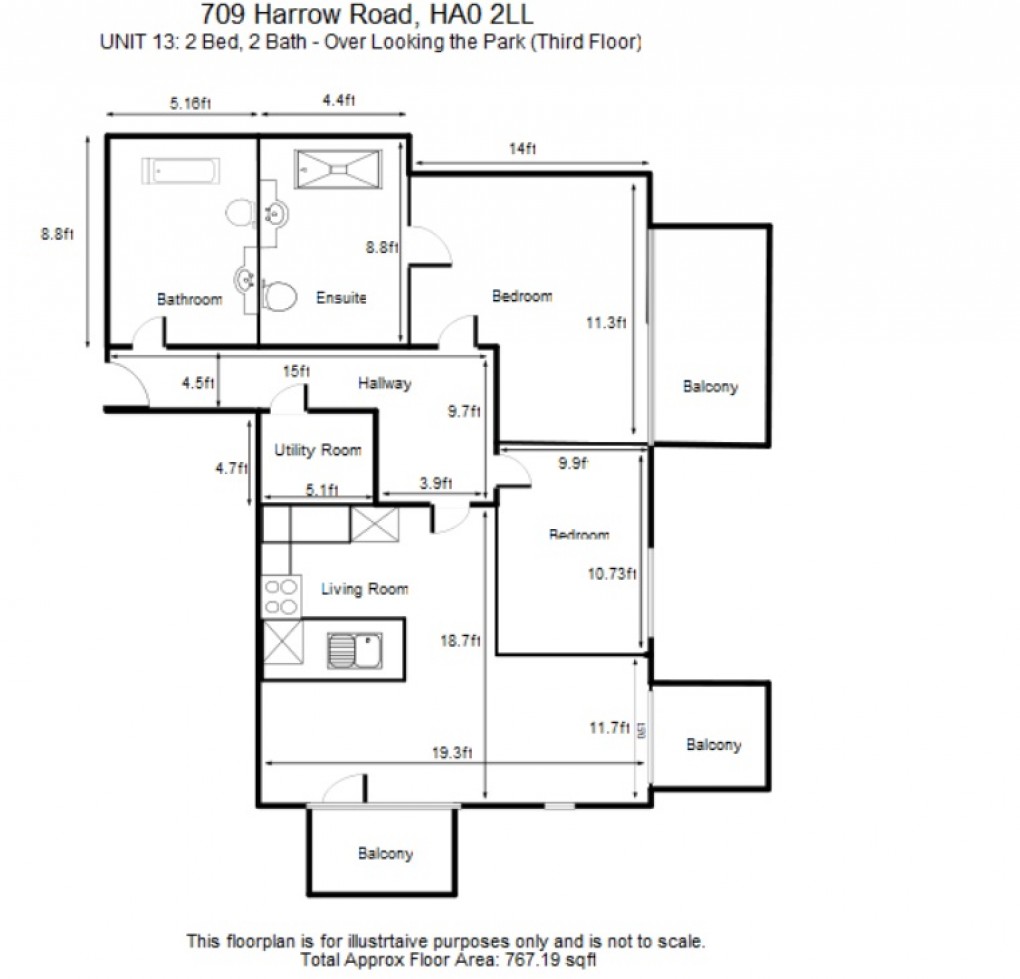 Floorplan for Harrow Road, Wembley