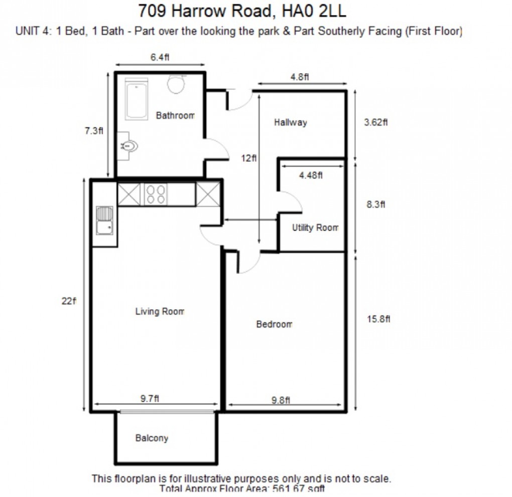 Floorplan for Harrow Road, Wembley