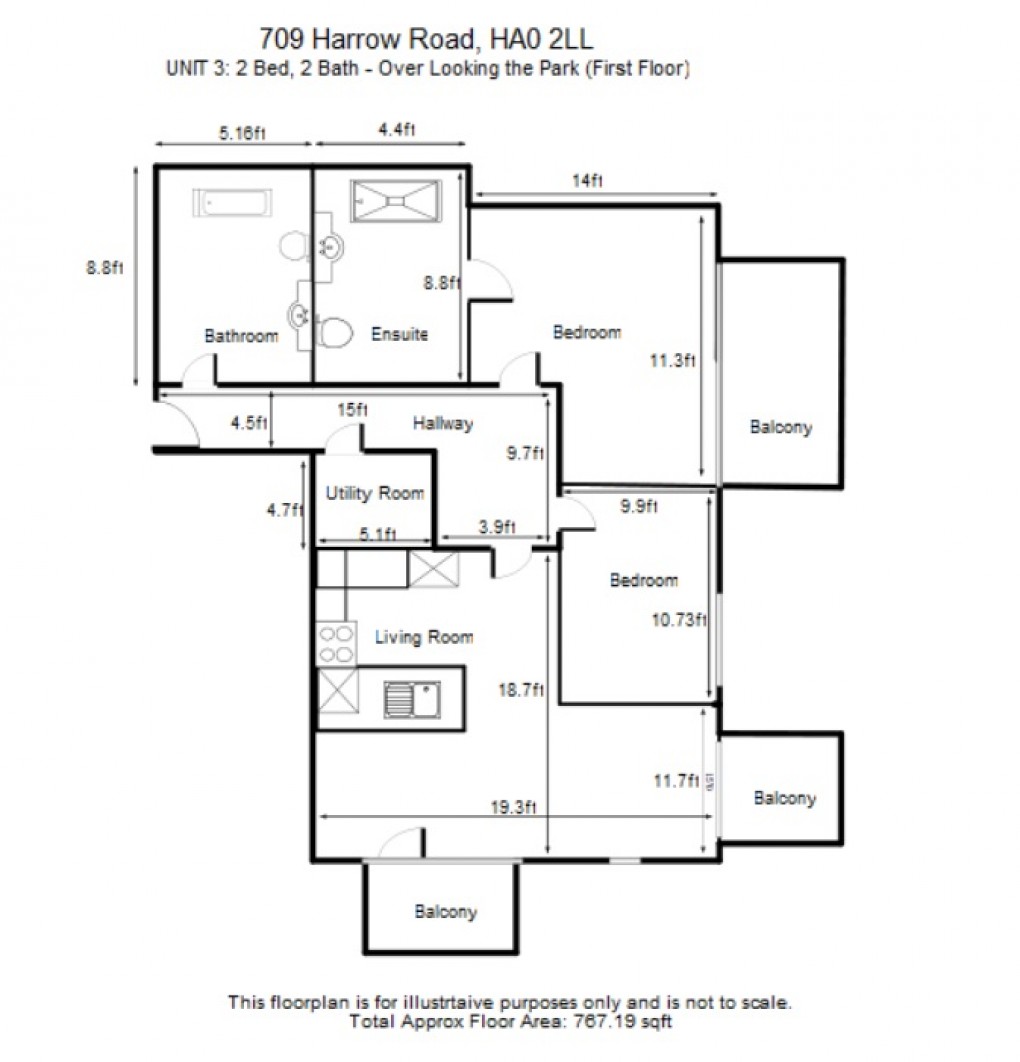 Floorplan for Harrow Road, Wembley